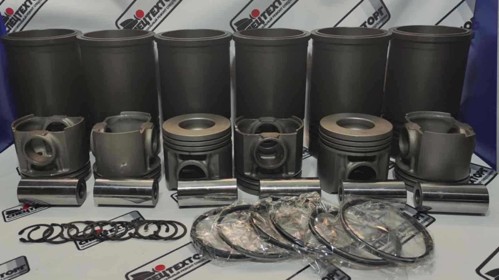 Поршнекомплект ДВС Komatsu s6d125e-2 6151-31-2410, 04065-04818, 6150-32-2030, 6151-22-2220, 6152-32-2610